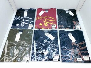 【未使用品】進撃の巨人 Tシャツ(Mサイズ／綿100％) まとめ 6点セット エレン エレン&巨人 ミカサ リヴァイ 赤 黒 カーキ[B058T994]