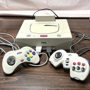 当時物　SEGA SATURN　セガサターン　本体　HST-3220　通電OK！　コントローラー2個・電源ケーブル・カートリッジ（4007）動作確認済み