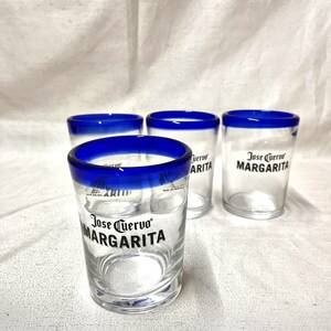 Jose Cuervo MARGARITAk elbow maru gully -ta glass cocktail glass 4 customer .. goods (4028) unused 