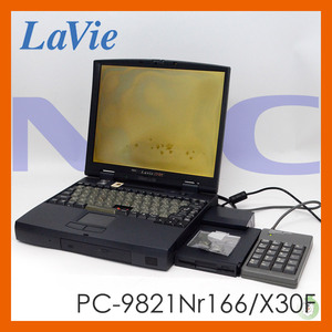 NEC　13.3型 98NOTE Lavie レトロ ノートパソコン PC-9821Nr166/X30F 通電確認済 動作不明 ジャンク扱い