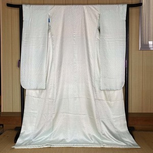 掛下 白打掛 色打掛 ブルー 撮影用 結婚式 リサイクル 正絹 花嫁衣装 裄65m　身丈183cm　美品　 Mサイズ　1946