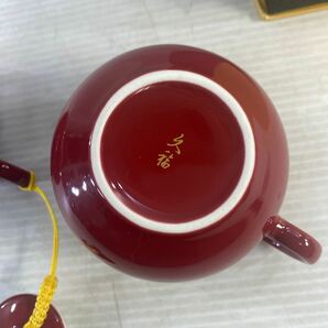 久福 中国茶器セット ティーポット カップ ソーサー 食器 中国茶道具 茶器揃 急須 未使用長期保管品の画像6