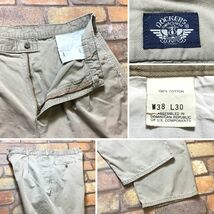 BP2-754★W92センチ位★海外BIGサイズ★特価品★【DOCKERS】2タック チノパン【W38 メンズ XL】ベージュ オールド品 USA古着 ワーク_画像6