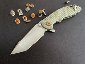 HINDERER XM-18 3" HARPOON TANTO BATTLE GREEN MONKEY EDGE FRAG ジャンク ヒンダラー