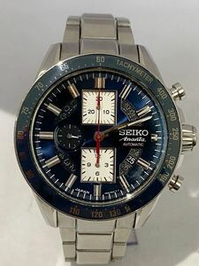 １円スタート SEIKO セイコー ブライツ アナンタ クロノグラフォート メンズ ネイビー文字盤 6S28-00G0時計 自動巻き 腕時計 