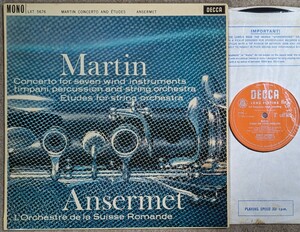 英Decca LXT5676◆マルタン:7つの管楽器、ティンパニ、打楽器と弦楽のための協奏曲-アンセルメ/スイス・ロマンド管弦楽団