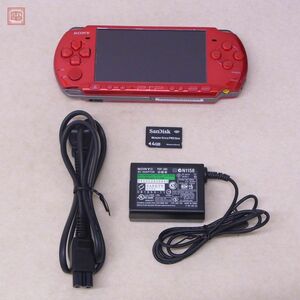 動作品 PSP プレイステーションポータブル PSP-3000 ラディアントレッド 本体 SONY ソニー メモリースティック4GB付【10