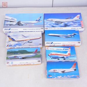 未組立 ハセガワ 1/200 全日空 ボーイング 777-300 スペシャルペイント/日本航空 ボーイング 747 100号機 記念デカール入他 計7点set【20