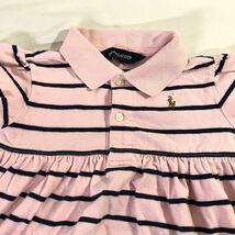 ■【Polo by Ralph Lauren】ラルフローレン/半袖　ボーダー柄　ワンピース[90]ピンク《やや美品》/_画像3