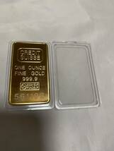 インゴット　/スイスCREDITSUISSE　/記念金貨コイン・金貨バー長方形 GOLD 31gシリアルナンバー入り24kgp Gold Plated 専用ケース付き_画像2