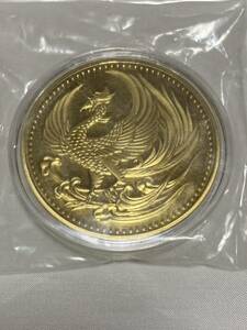 鳳凰 天皇陛下御即位記念 大型金貨 記念硬貨メダル 約29g 24kgp Gold Plated ケース付き