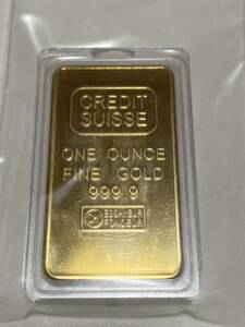 金貨バー長方形 インゴットCREDITSUISSE 記念金貨コイン 24kgpGold Plated 専用ケース付き