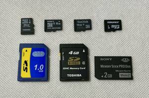 microSD SD メモリースティック SDHC カード 七枚 まとめ ジャンク扱い 激安一円スタート