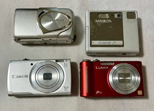 デジカメ OLYMPUS Canon MINOLTA Panasonic ４台まとめ ジャンク扱い 激安一円スタート