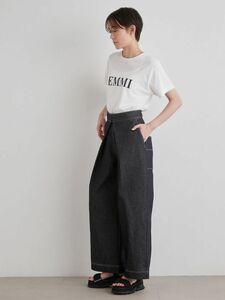 2023年◆￥19,800◆emmi◆0◆フロントタックのワイドデニムパンツ　スーパーワイド　エミ　 マッシュスタイルラボ　可愛いデザイン