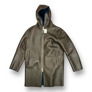 定価418000円 新品 ● TAGLIATORE 23AW WILSON Hoodie Mouton Coat ウィルソン フーディー ムートンコート タリアトーレ ブラウンブルー 44