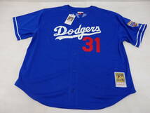 mf56) Mitchell ＆ Ness MLB Dodgers PIAZZA ドジャース 31 マイク ピアザ ジャッキーロビンソン 50周年パッチ 刺繍 ユニフォーム 3XL_画像1