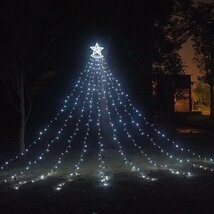 クリスマス 可愛い星型イルミネーションライト LED電飾 昼白色 350球 8モード つらら LEDライト 屋外 装飾 子供 DIY リピーター_画像2