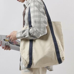 レトロ コットン素材 高級 ハンドバッグ トートバッグ 手提げ メンズ レディース デニム トート 婦人鞄 ホワイト