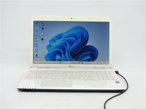 Win11H/カメラ内蔵/中古/15.6型/ノートPC/高速SSD256GB/8GB/Cel　3558U/FMV　AH42/S 　HDMI/無線WIFI/Bluetooth　WPS office2搭載