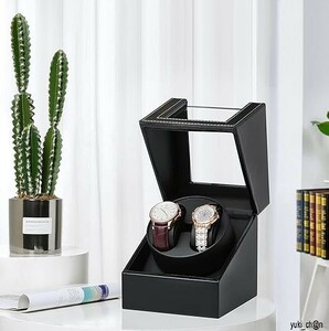  winding machine 2 ps to coil black watch Winder self-winding watch clock made in Japan Mabuchi motor high class PU leather quality man and woman use supply of electricity system two .