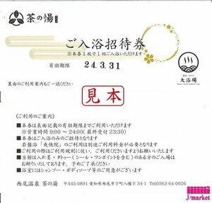 ★西尾温泉　茶の湯　さのゆ　入浴招待券　在庫3　2024/3/31まで★