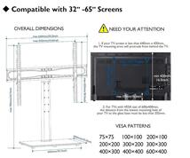 テレビスタンド 32-65インチ テレビ用 6段階高さ調節可能_画像2