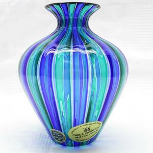 D61 ITALY ベネチアン ムラノガラス CARLA FIOROTTO 66 花瓶 飾り瓶 ガラスオブジェ 置物
