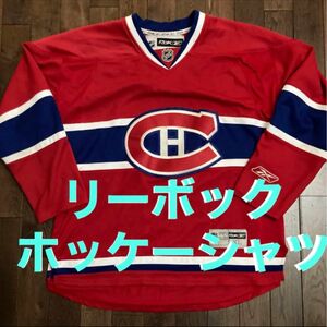 Reebokリーボックホッケーシャツcanadiensプルオーバーテック系スポーツユニフォーム