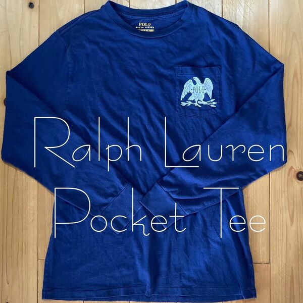 Ralph Laurenラルフローレン長袖ロンTシャツUSAアメリカ古着アメカジヴィンテージネイビーポケット