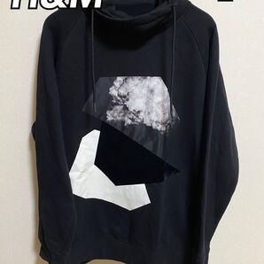 h&m/パーカー/ブラック/裏起毛/サイズL