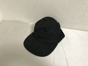 本物ルシャポーLECHAPEAUリネン麻ワーク金具デザインキャップ帽子ボウシメンズレディースサーフアメカジビジネス黒ブラックイタリア製