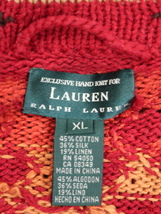 LAUREN RALPH LAUREN ラルフローレン ハンドニット ネイティブ柄 ガウン(レディース XL)ショールカラー 羽織り ローブ_画像7