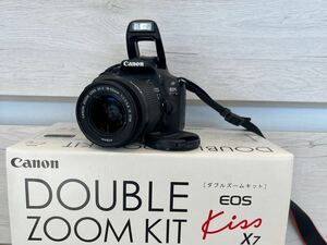 中B●802 状態良好 Canon キャノン EOS KISS X7 フィルム一眼レフ EF-S 18-55mm 3.5-5.6 箱付
