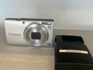 中A●807 キャノン Canon PowerShot A4000 IS シルバー バッテリー チャージャー付き コンパクトデジタルカメラ 動作品