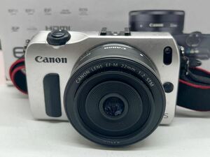 中A●212 Canon EOS M / EF-M 18-55mm F3.5-5.6 IS STM レッド ミラーレス一眼レフ セット品 動作品