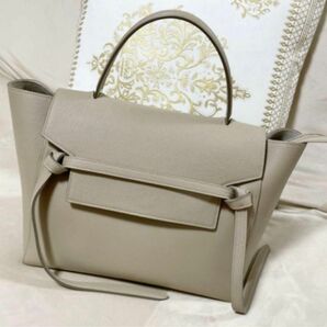 セリーヌ celine ベルトバッグ ミニ グレインドカーフスキン ライトトープ ハンドバッグ レザー