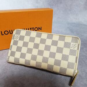 【良好　クリーニング済】 LOUIS VUITTON　ルイヴィトン　ダミエ　アズール　ジッピーウォレット　ラウンドファスナー長財布　N60019　0048