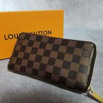 【良好】 LOUIS VUITTON　ルイヴィトン　正規品　レザー　ダミエ　エベヌ　ジッピーウォレット　ラウンドファスナー長財布　N60015　2170_画像2