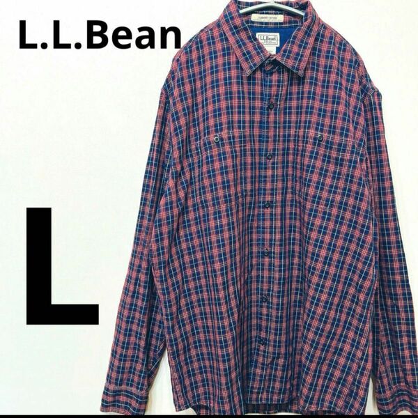 L.L.Bean エルエルビーン　美品 コットン100% チェックシャツ L 長袖シャツ