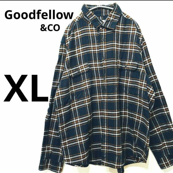 Goodfellow グッドフェロー　コットン100% 長袖 チェックシャツ 長袖シャツ 古着 チェックシャツ ボタンダウン