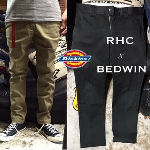 ［完売モデル］1円《★ BEDWIN × RHC × Dickies ★》L ストレッチワークチノパンツ ベドウィン ロンハーマン 別注 ディッキーズ 874 10L 