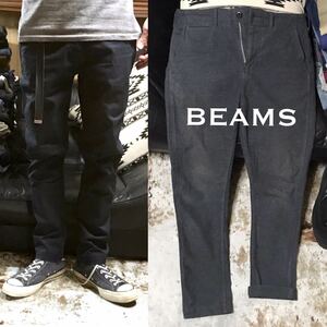 ［完売モデル／未使用］S《★ BEAMS ★》ストレッチスキニーテーパードチノパンツ ビームス グレー GRAY ストレッチパンツ スキニーチノ 