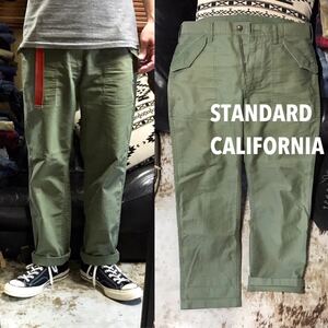 ［極美品／完売モデル］1円／L《★ STANDARD CALIFORNIA ★》ベイカーカーゴパンツ スタンダードカリフォルニア ファティーグ OD 軍パン 