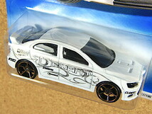 即決! Wlamart限定カラー 2008 ホットウィール ☆ 2008 三菱 ランサー エボリューション 白＋FTE ホィール LANCER EVOLUTION HW ランエボ_画像7