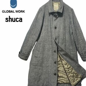 GLOBAL WORK SHUCA グローバルワーク　ツィードキルティングコート　オジコート　古着　レトロ