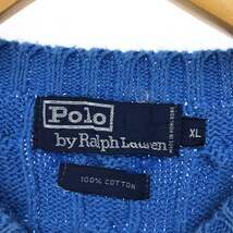 古着 ラルフローレン Ralph Lauren POLO by Ralph Lauren ケーブル編み コットンニットセーター メンズXL /eaa415567_画像3