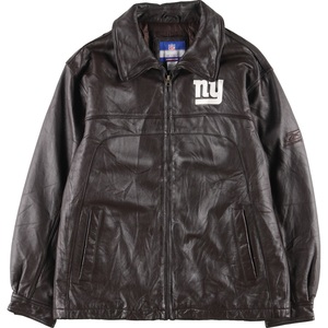 古着 NFL TEAM APPAREL NFL NEW YORK GIANTS ニューヨークジャイアンツ レザーブルゾンタイプ メンズM /eaa406912