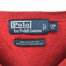 古着 ラルフローレン Ralph Lauren POLO by Ralph Lauren Vネック ピマコットンニットベスト メンズXXL /eaa420109_画像3