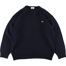 古着 ラコステ LACOSTE Vネック ウールニットセーター メンズXL /eaa335320 【SS2403】_画像1